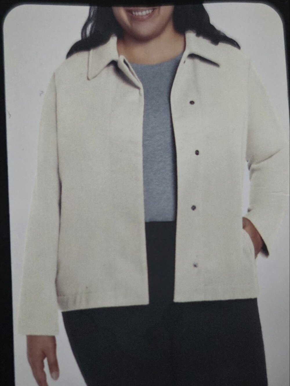 Banana Republic Light Cream Button-Front Blazer